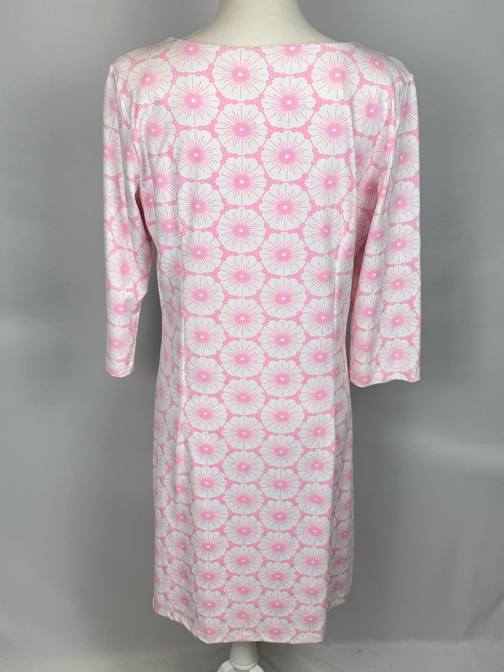 Mahi Gold Bimini Shift Dress Swim Coverup Pink Chatham Lace Size XL Beach Preppy - Picture 5 of 6